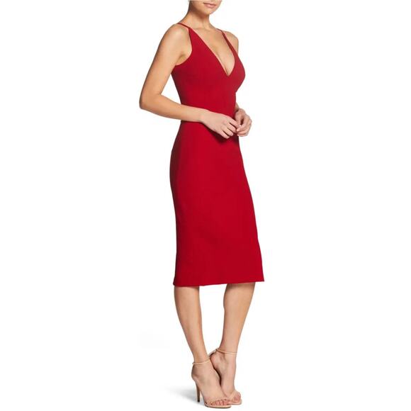 Dress The Population Anita Crepe Cocktail Dress in Garnet Red, XXL - Picture 4 of 15